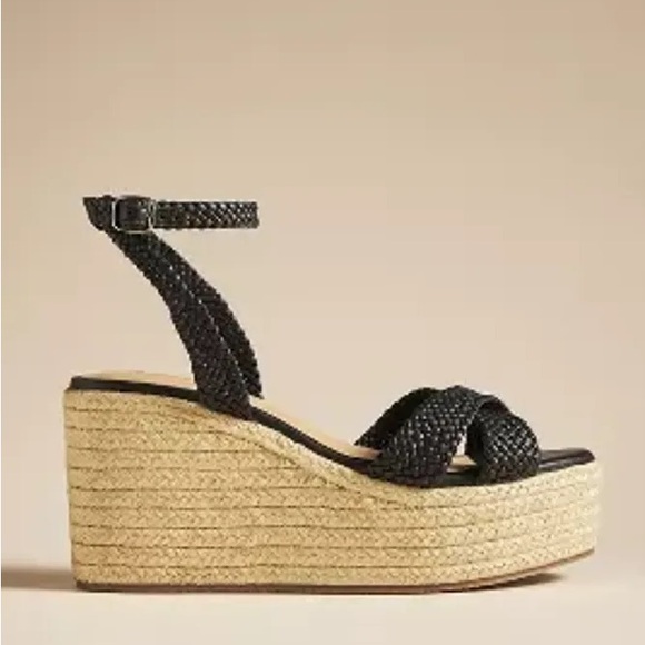 By Anthropologie Woven Strap Wedge Heels - Picture 3 of 10